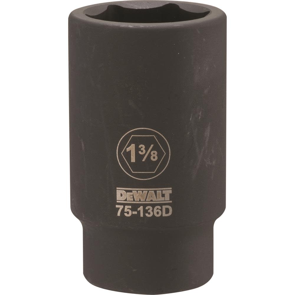 DEWALT 3/4 Drive X 1-3/8 6PT Deep Impact Socket - Ascmtools