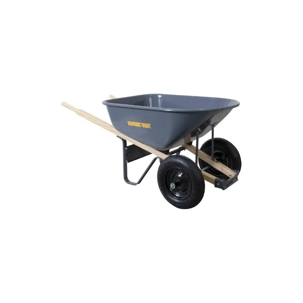 True Temper Wheelbarrow with Dual Wheel 6 Cu Ft Steel - Ascmtools