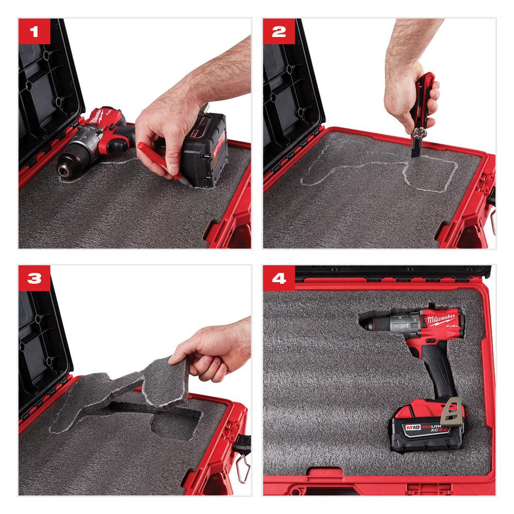 Milwaukee PACKOUT Tool Case with Foam Insert - Ascmtools