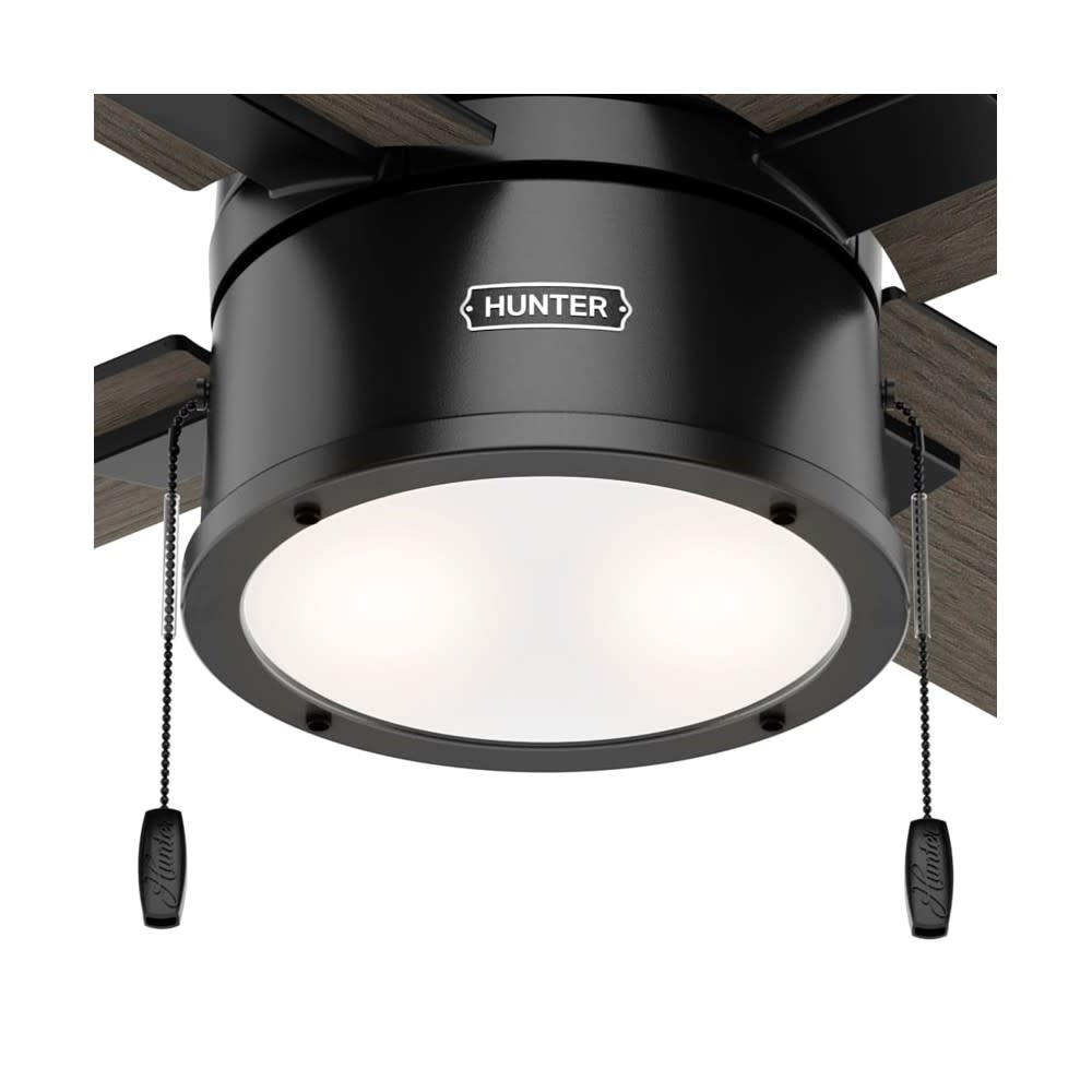 Hunter Fan Beck Ceiling Fan 52″ Matte Black/Greyed Walnut - Ascmtools