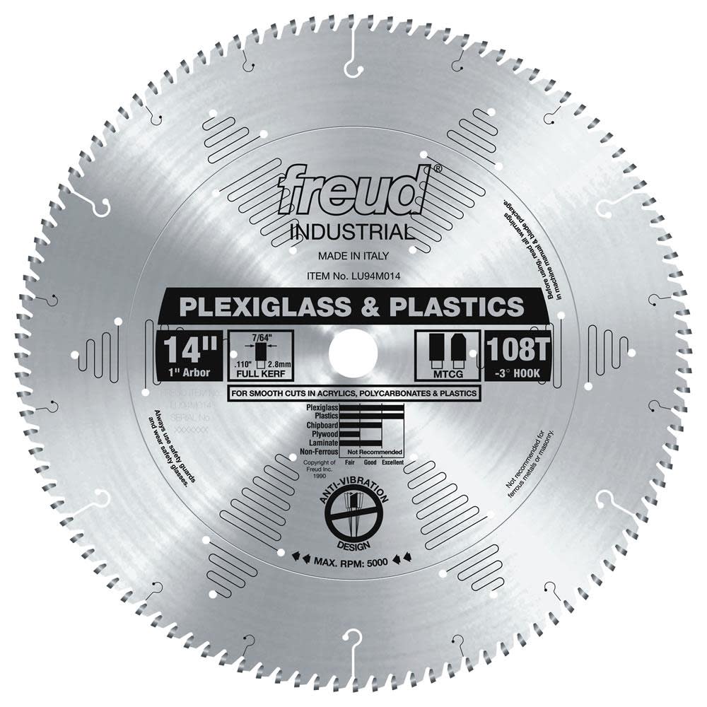 Freud 14″ Blade for Plexiglass/Plastics - Ascmtools
