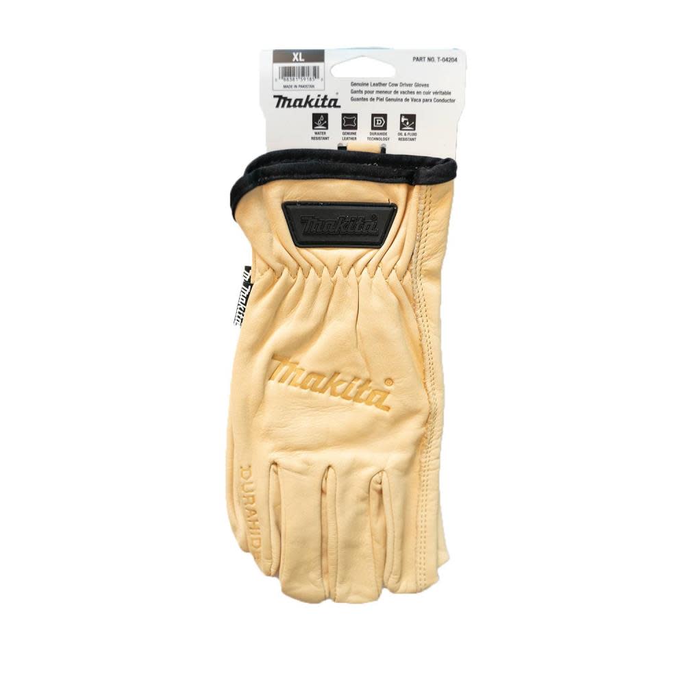 Makita Driver Gloves Genuine Leather Cow XL - Ascmtools