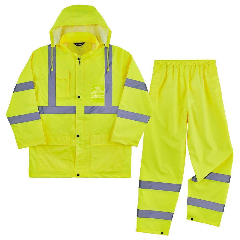 Ergodyne GloWear 8376K Lightweight Rain Suit Lime 2X - Ascmtools