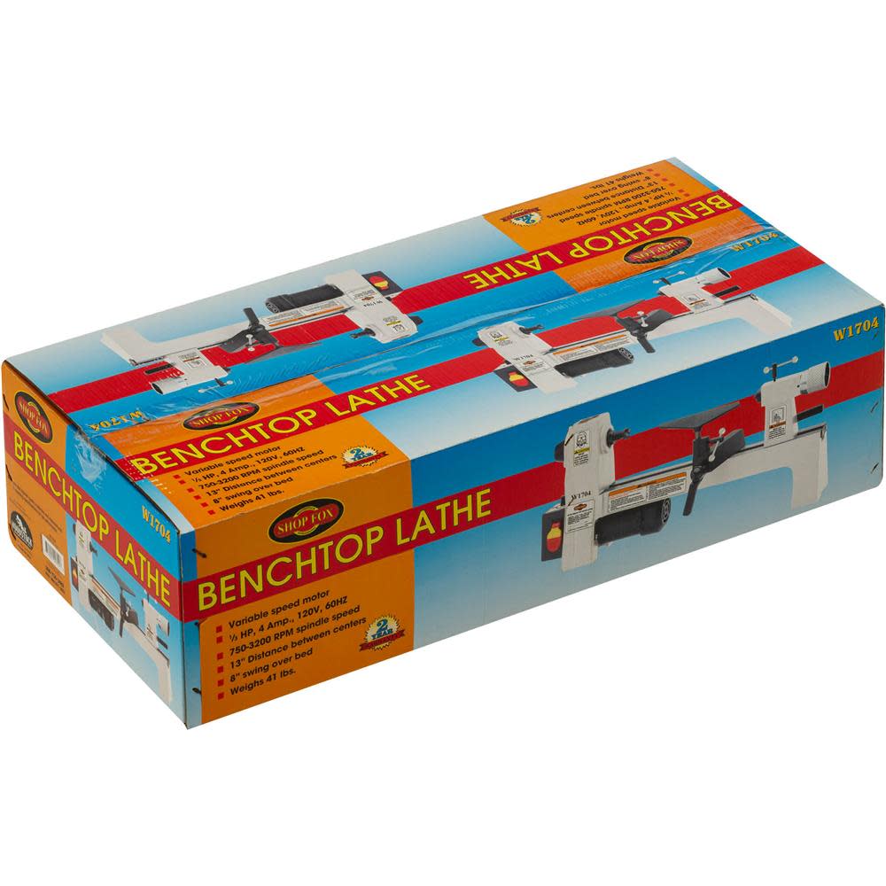 Shop Fox 8″ x 13″ Benchtop Wood Lathe 110V 1/3HP 1 Phase - Ascmtools