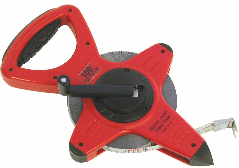 CST Berger 100 Ft. One Sided Pro-Series Zip-Line Nylon-Clad Steel Measuring Tape - Ascmtools