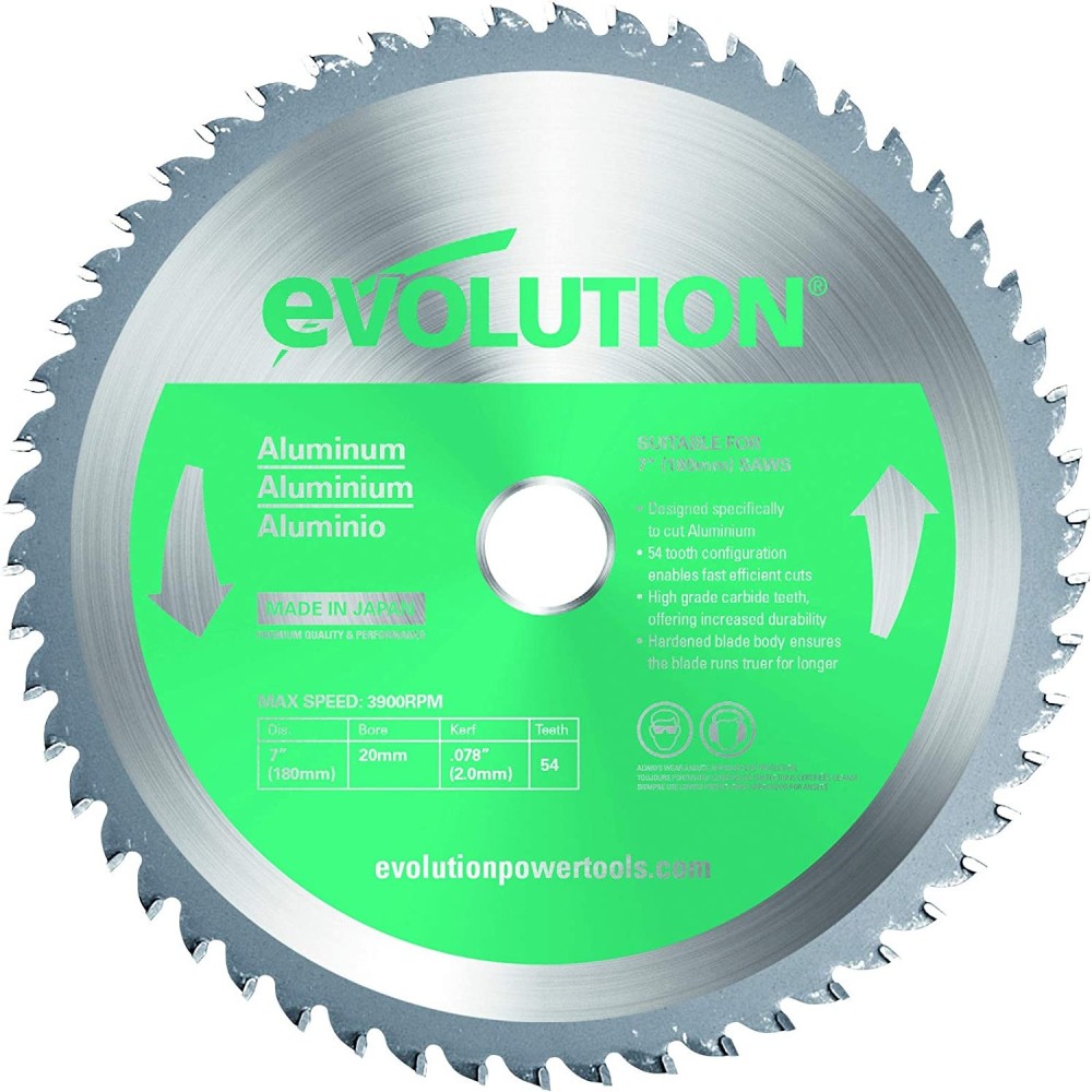 Evolution Power Tools 7″ x 54T Aluminum Cutting Circular Saw Blade - Ascmtools