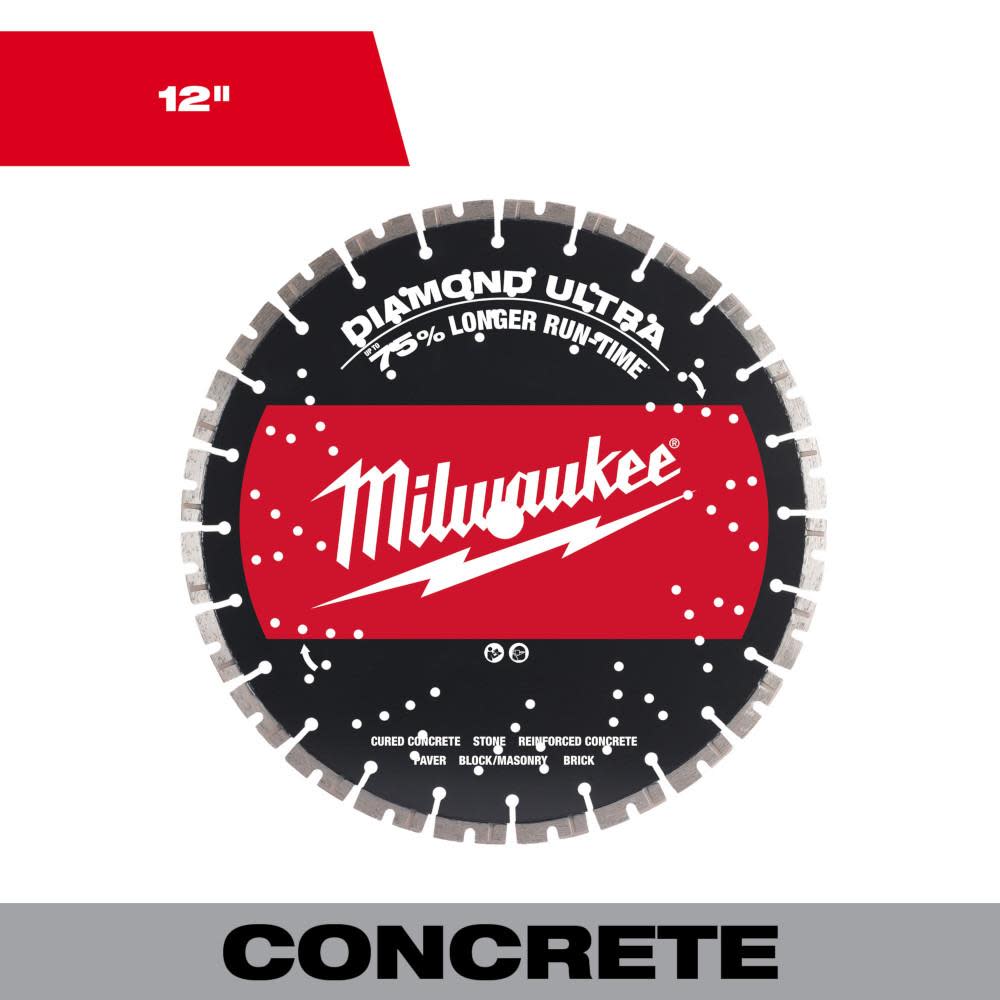 Milwaukee 12″ Diamond Ultra Segmented Blade - Ascmtools