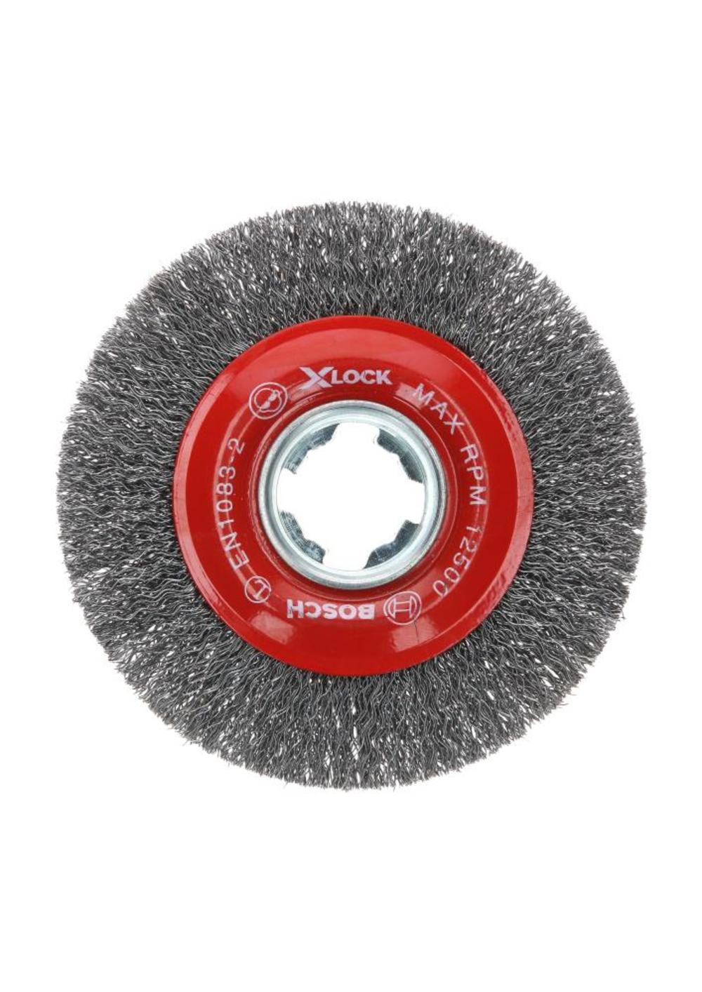 Bosch 4-1/2 In. Wheel Dia. X-LOCK Arbor Tempered Steel Crimped Wire Wheel - Ascmtools