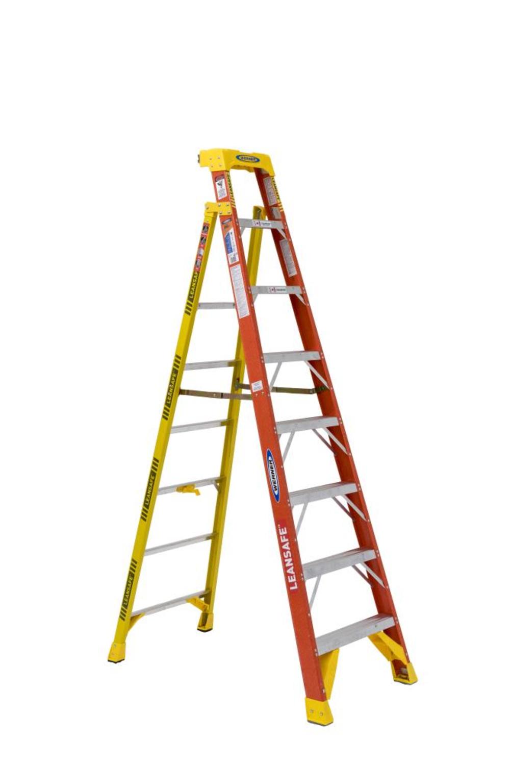 Werner 8Ft LEANSAFE Type IA Fiberglass Leaning Ladder - Ascmtools