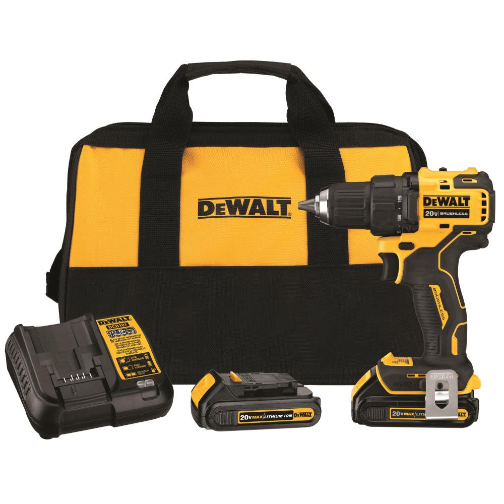 DEWALT 20V MAX* Brushless Compact 1/2 in. Drill/Driver Kit (2 Batteries) - Ascmtools