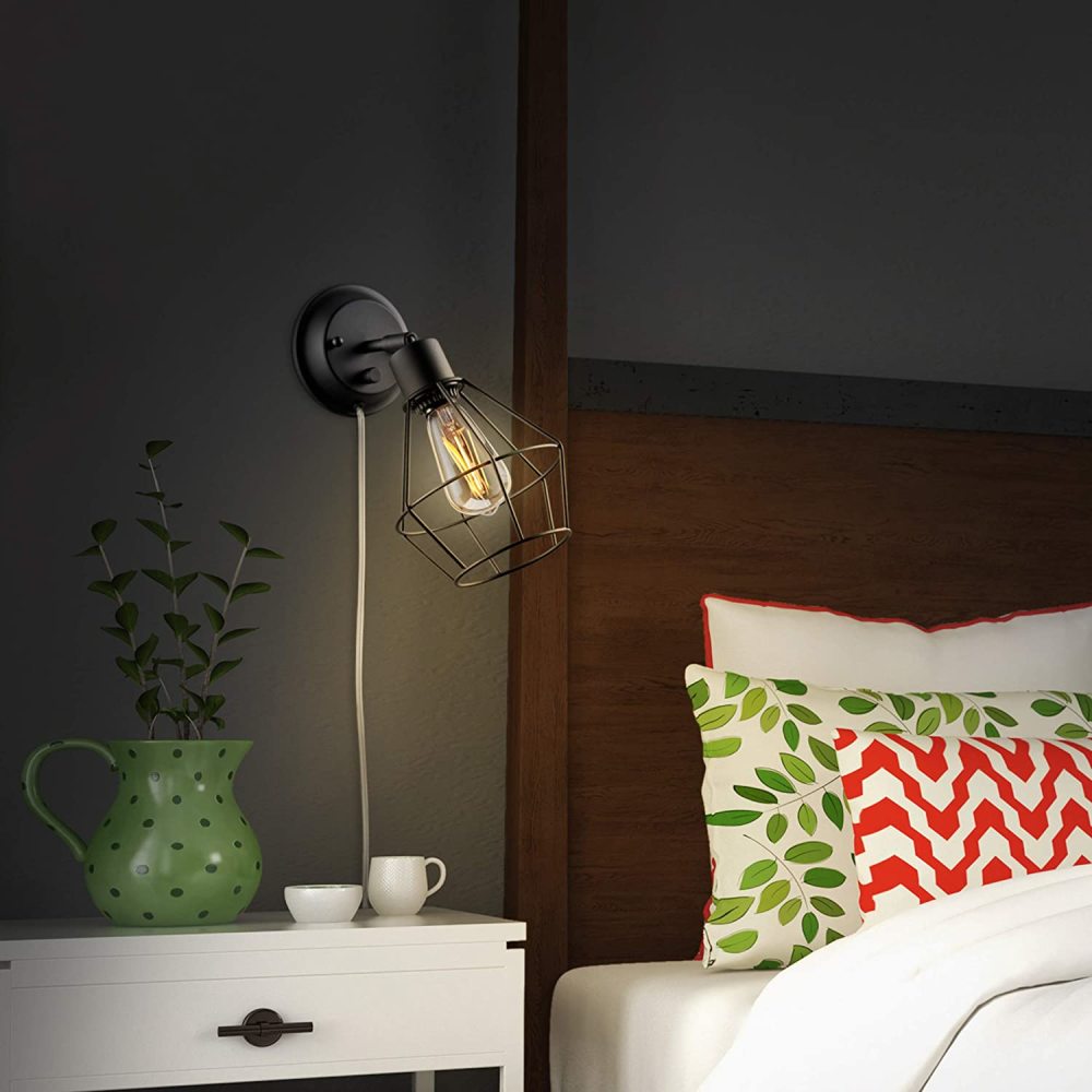 Globe Electric Verdum Vintage Wall Sconce Matte Black 60W 1 Light - Ascmtools