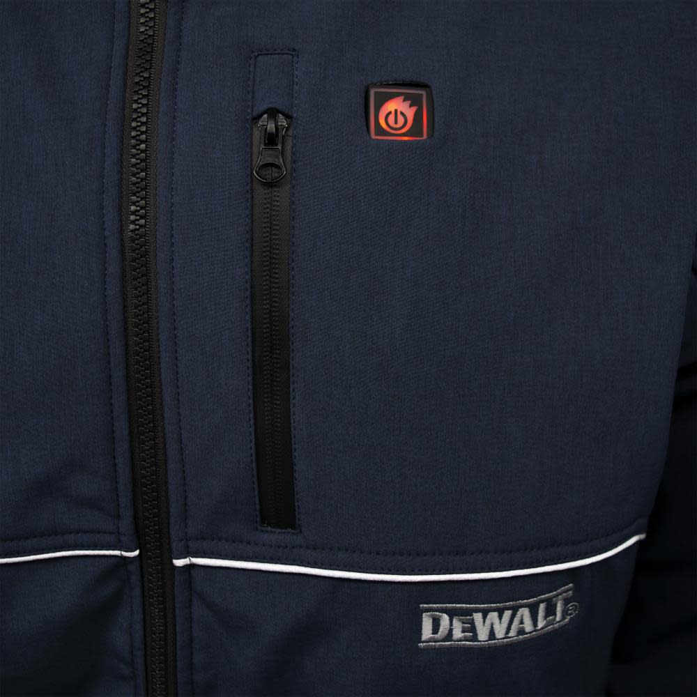 DEWALT Mens Heated Kit Soft Shell Jacket with Sherpa Lining ted Navy Size Large - Ascmtools