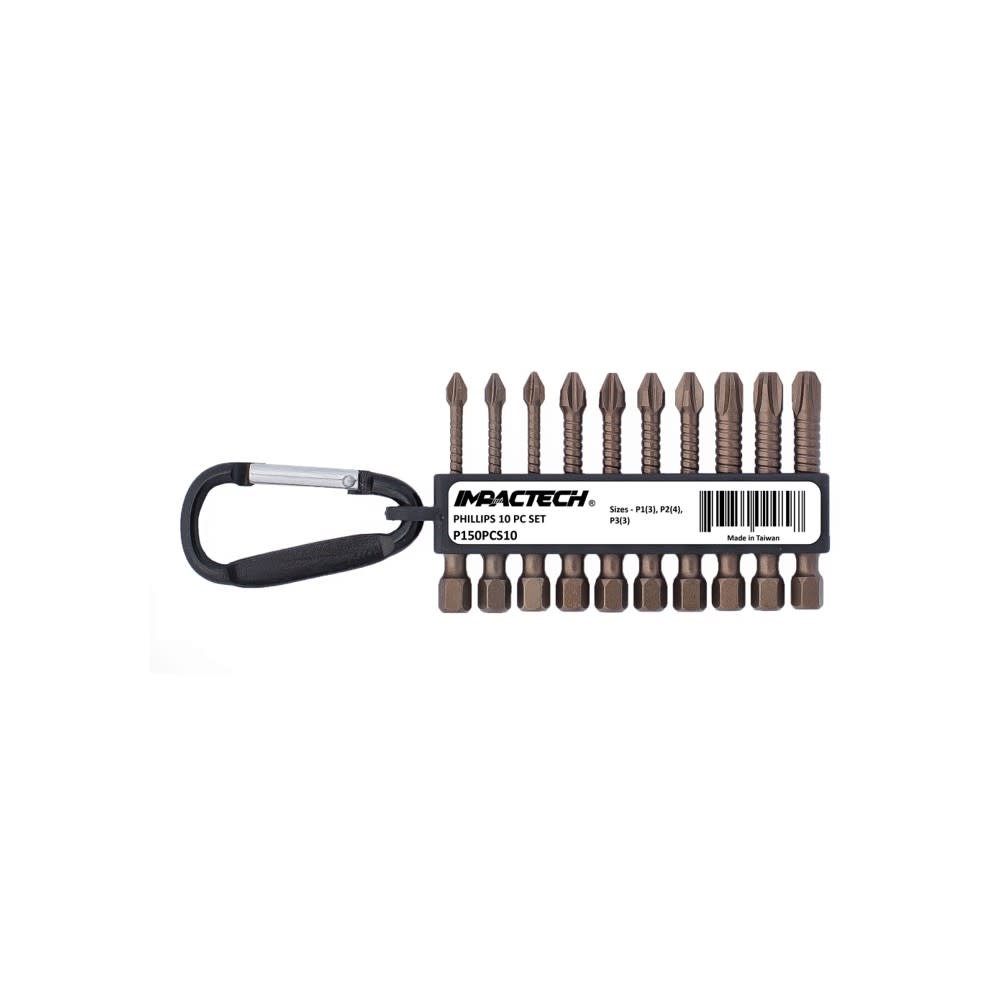 Vega Impactech Driver Bit Set 10pc 2″ Length - Ascmtools