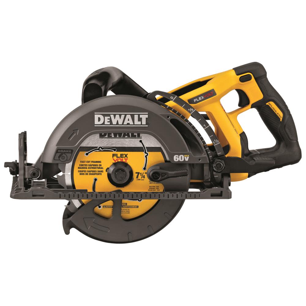 DEWALT FLEXVOLT 60V MAX* 7-1/4 Worm Drive Style Saw (Bare) - Ascmtools