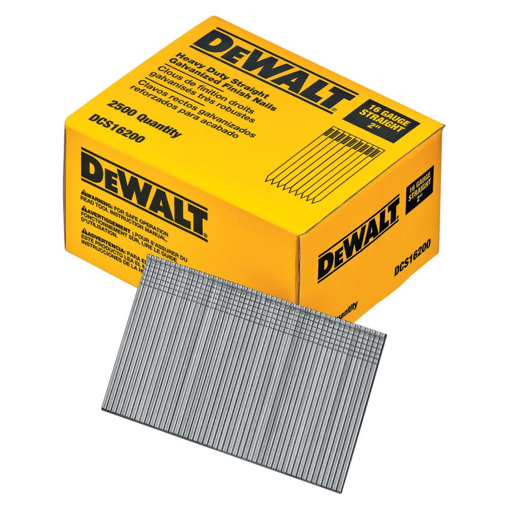 DEWALT 16 Gauge Straight Finish Nails (2500) - Ascmtools