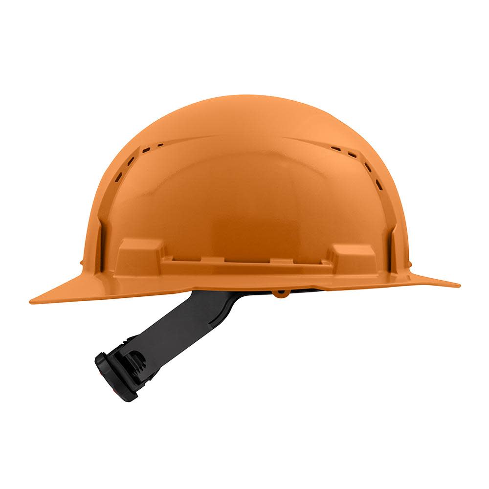 Milwaukee Orange Full Brim Vented Hard Hat with 4pt Ratcheting Suspension Type 1 Class C - Ascmtools