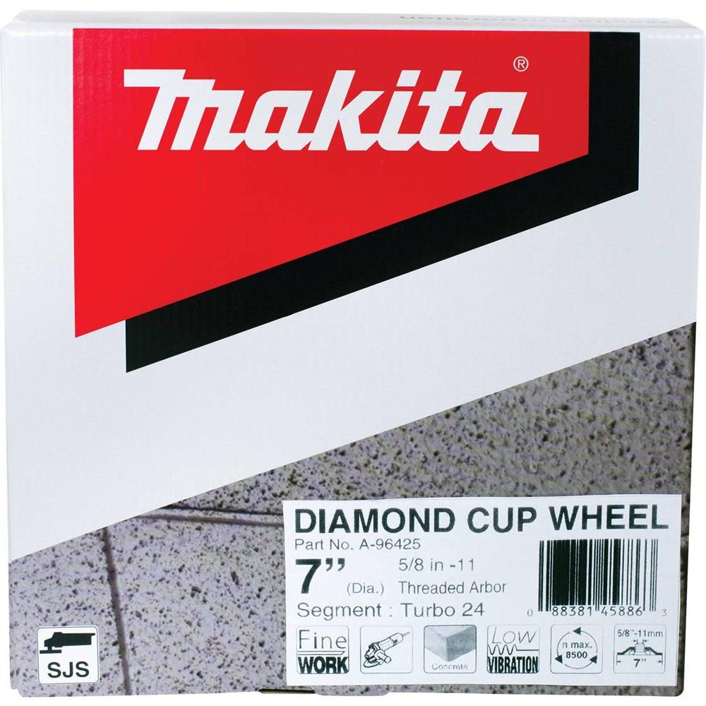 Makita 7 in. Turbo 24 Segment Diamond Cup Wheel Anti-Vibration - Ascmtools