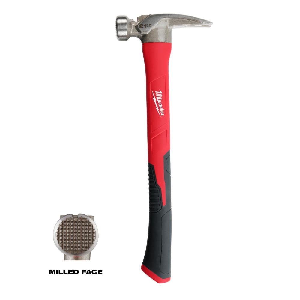 Milwaukee 21oz Milled Face Poly/Fiberglass Handle Hammer - Ascmtools