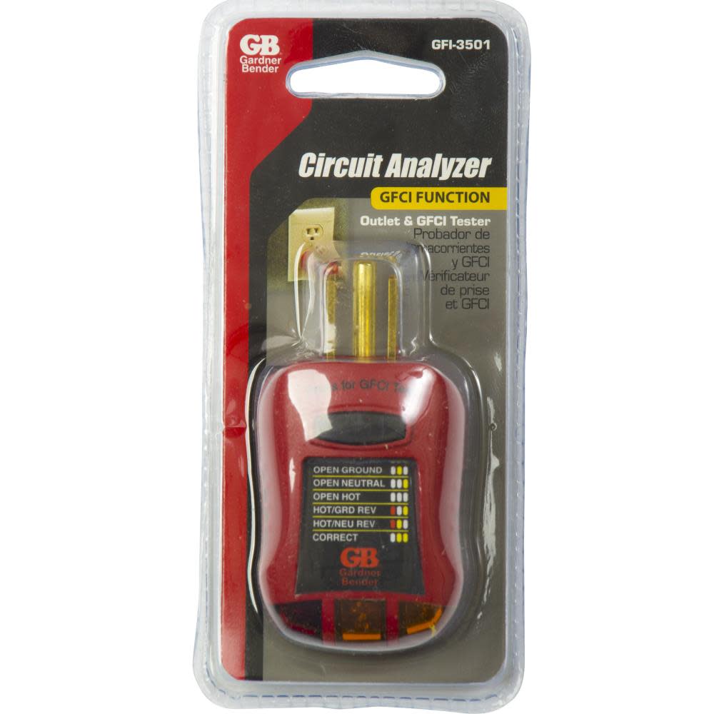 Gardner Bender Ground Fault Receptacle Tester and Circuit Analyzer - Ascmtools