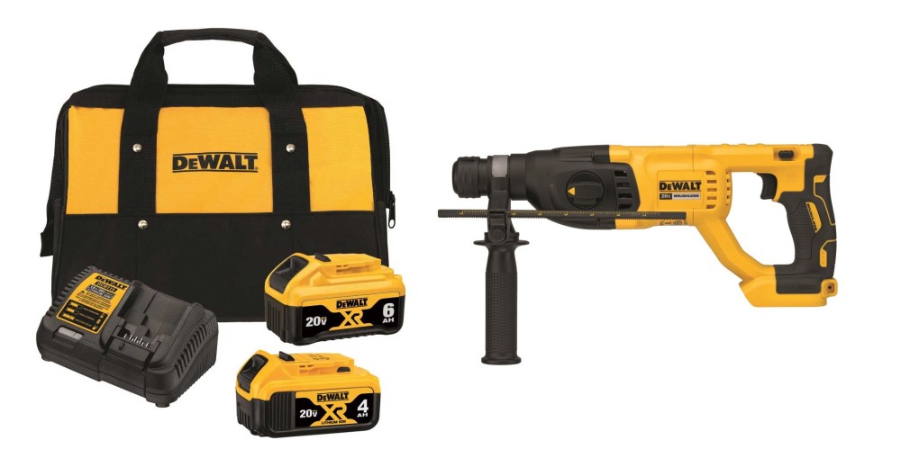 DEWALT 20V MAX XR 1″ Rotary Hammer Drill D Handle & Battery Starter Kit Bundle - Ascmtools