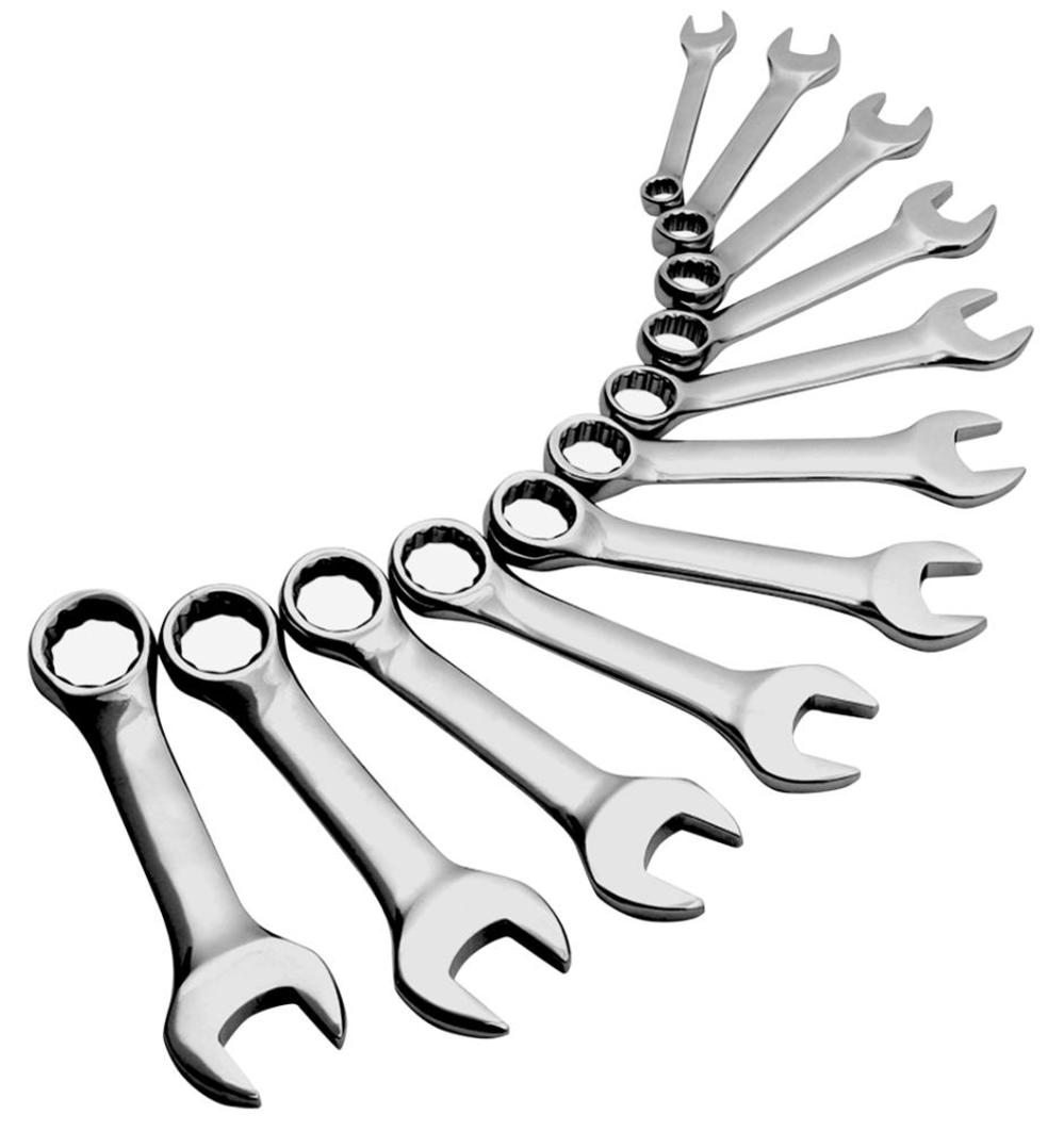 Sunex 11 pc. SAE Stubby Combo Wrench Set - Ascmtools
