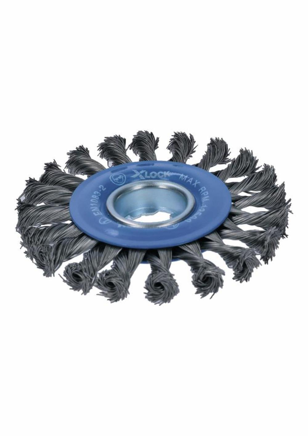 Bosch 4-1/2 In. Wheel Dia. X-LOCK Arbor Carbon Steel Full Cable Knotted Wire Wheel - Ascmtools