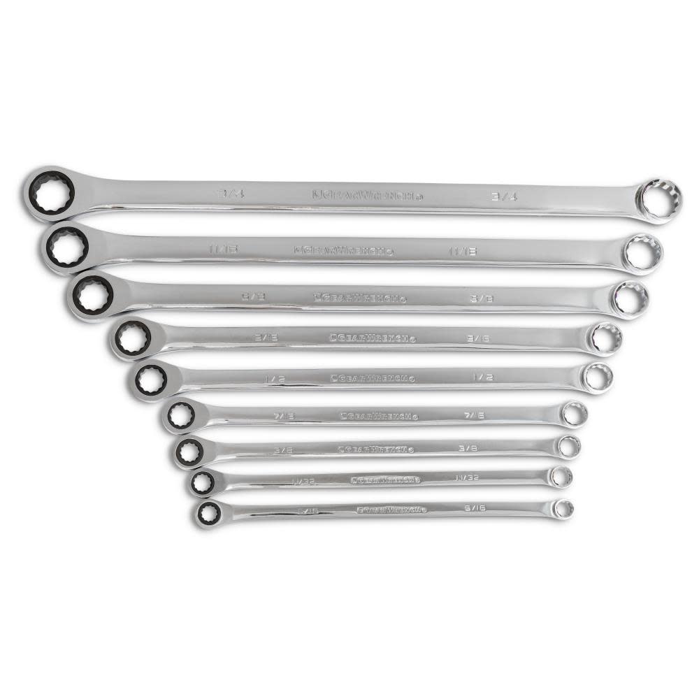 GEARWRENCH 9 Pc XL GearBox Sae Double Box Ratcheting Wrench Set - Ascmtools