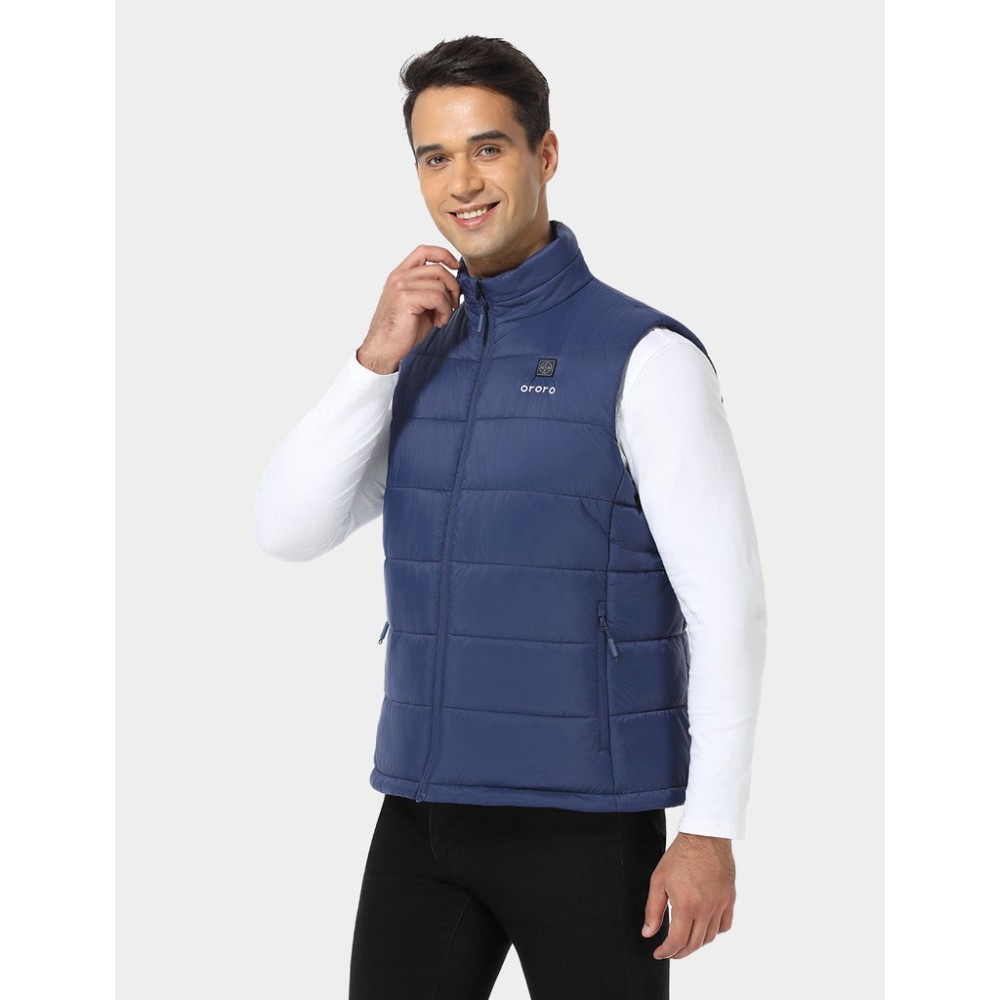 ORORO Mens Navy Blue Classic Heated Vest Kit Large - Ascmtools