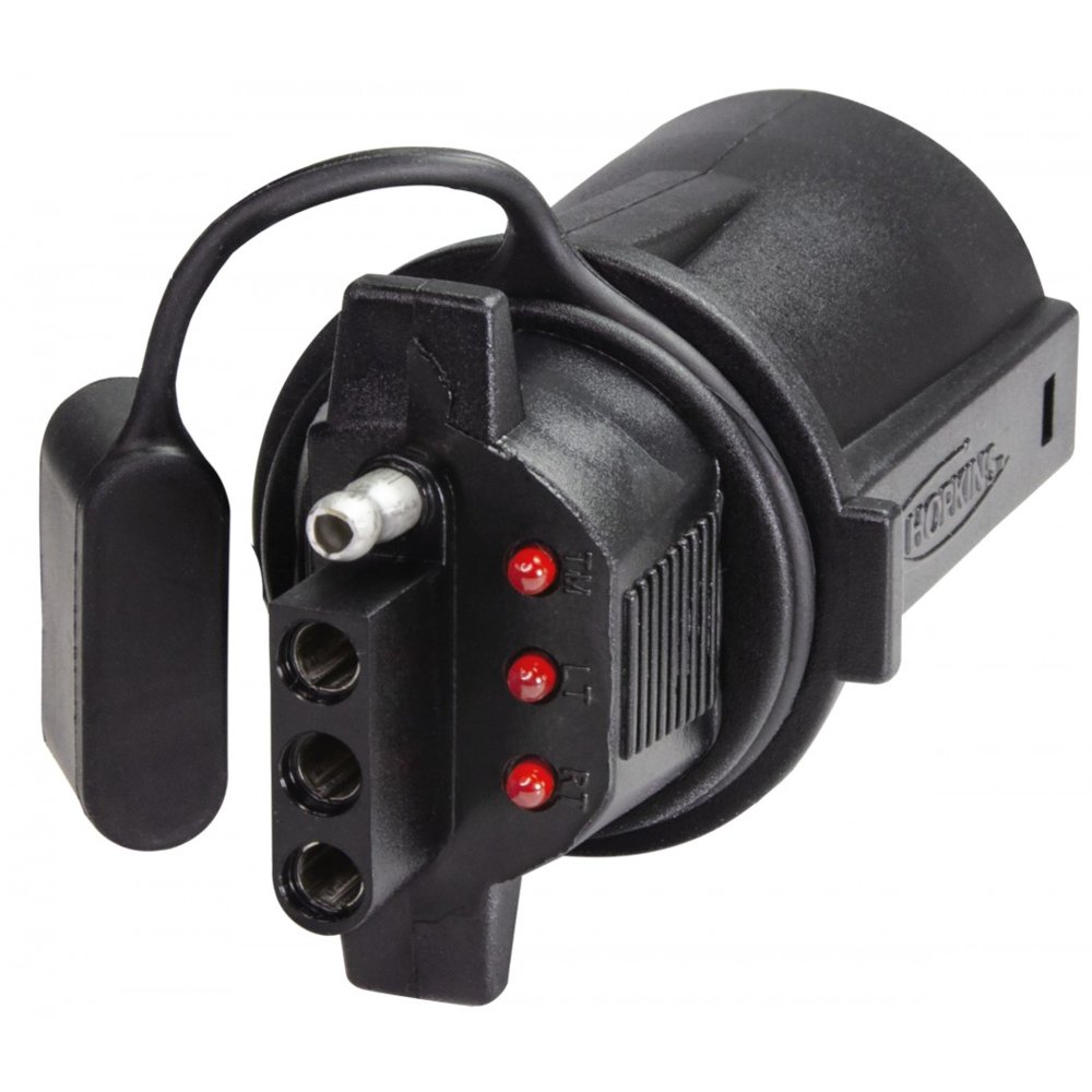 Hopkins LED Test 7 Blade to 4 Flat Vehicle to Trailer Adapter - Ascmtools