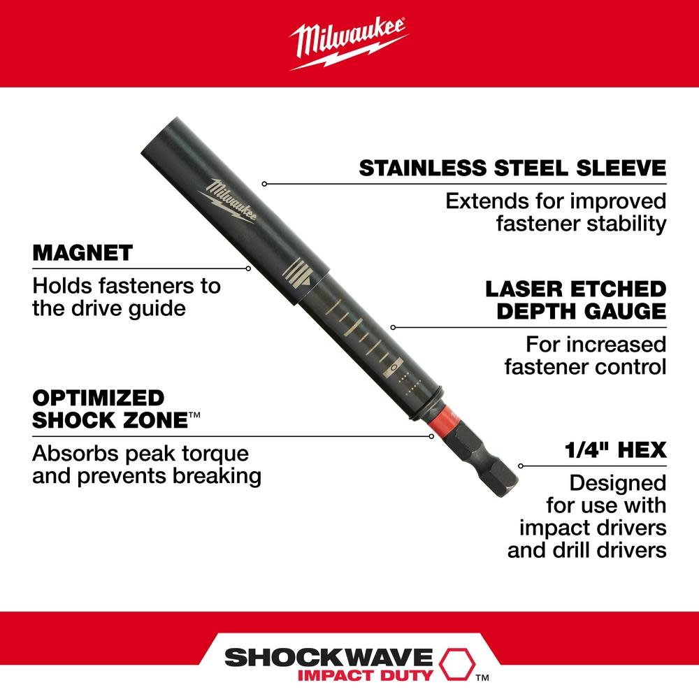 Milwaukee SHOCKWAVE 3-Piece Impact Magnetic Drive Guide Set - Ascmtools