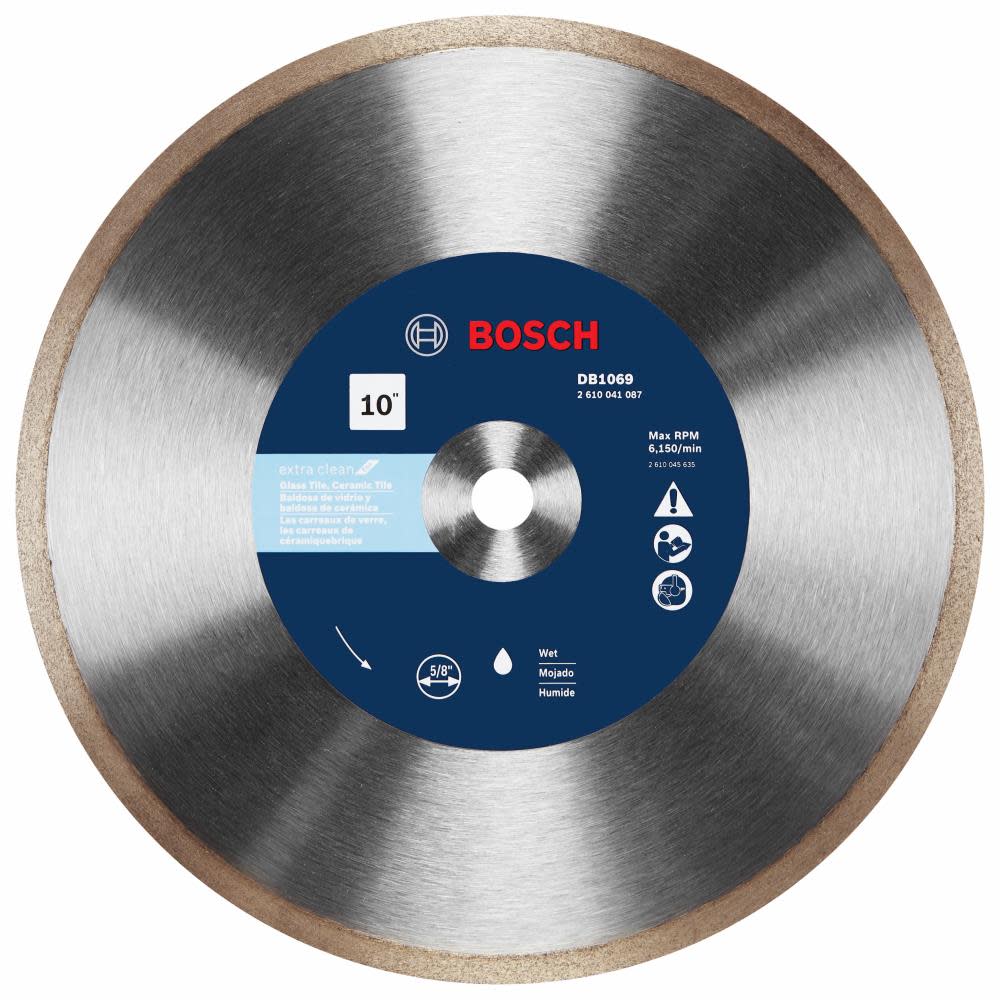 Bosch 10 In. Rapido Premium Continuous Rim Diamond Blade for Glass Tile - Ascmtools