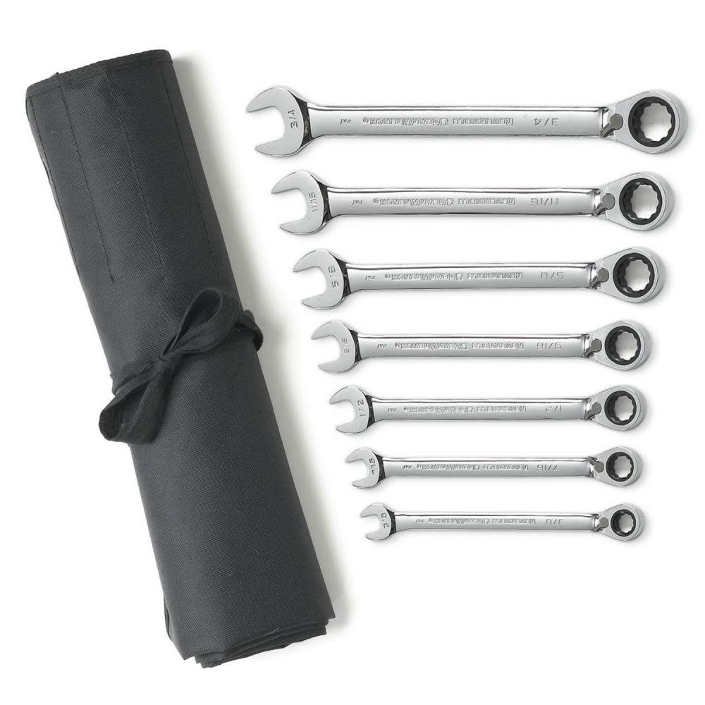 GEARWRENCH Ratcheting Wrench Set 7 pc Sae Reversible Combination - Ascmtools