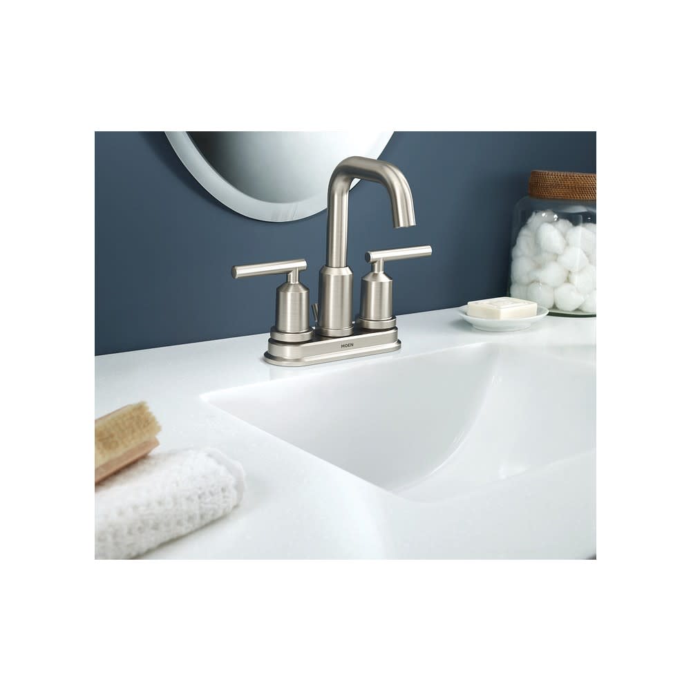Moen Gibson Bathroom Faucet Spot Resist Nickel 2 Handle High Arc - Ascmtools