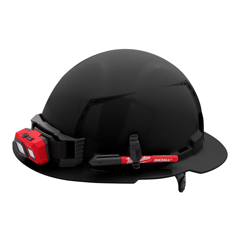 Milwaukee Black Full Brim Vented Hard Hat with 6pt Ratcheting Suspension Type 1 Class C - Ascmtools