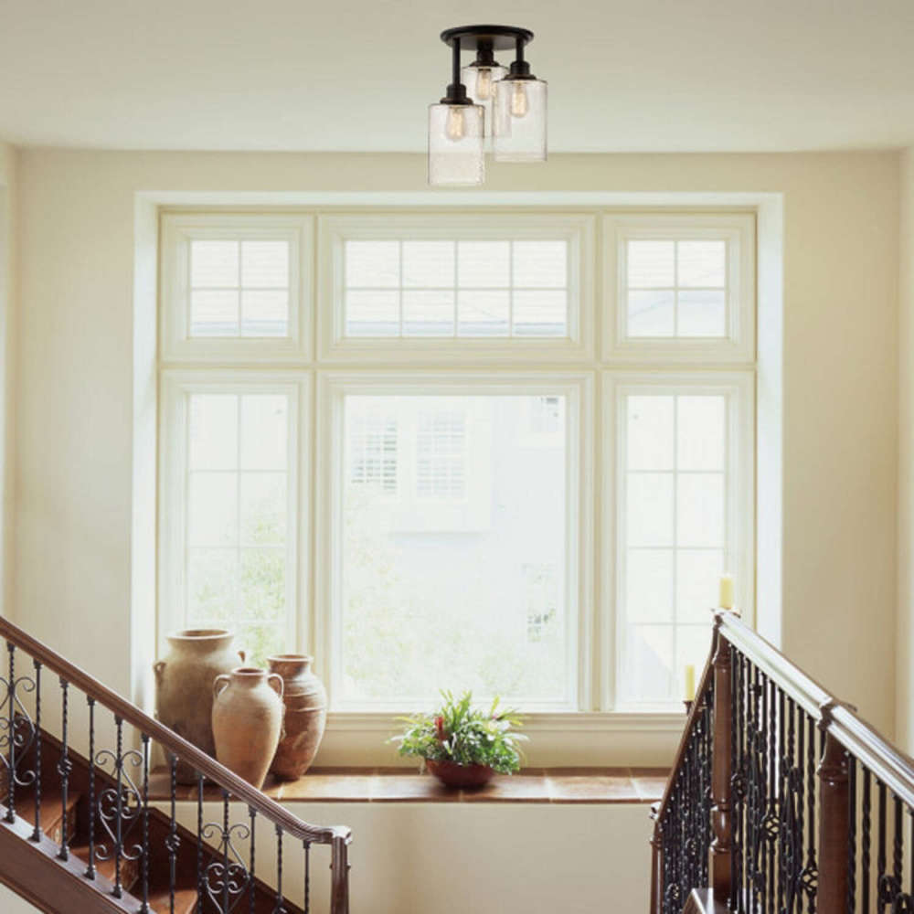 Globe Electric Annecy Ceiling Light Oil Rubbed Bronze 60W E26 - Ascmtools