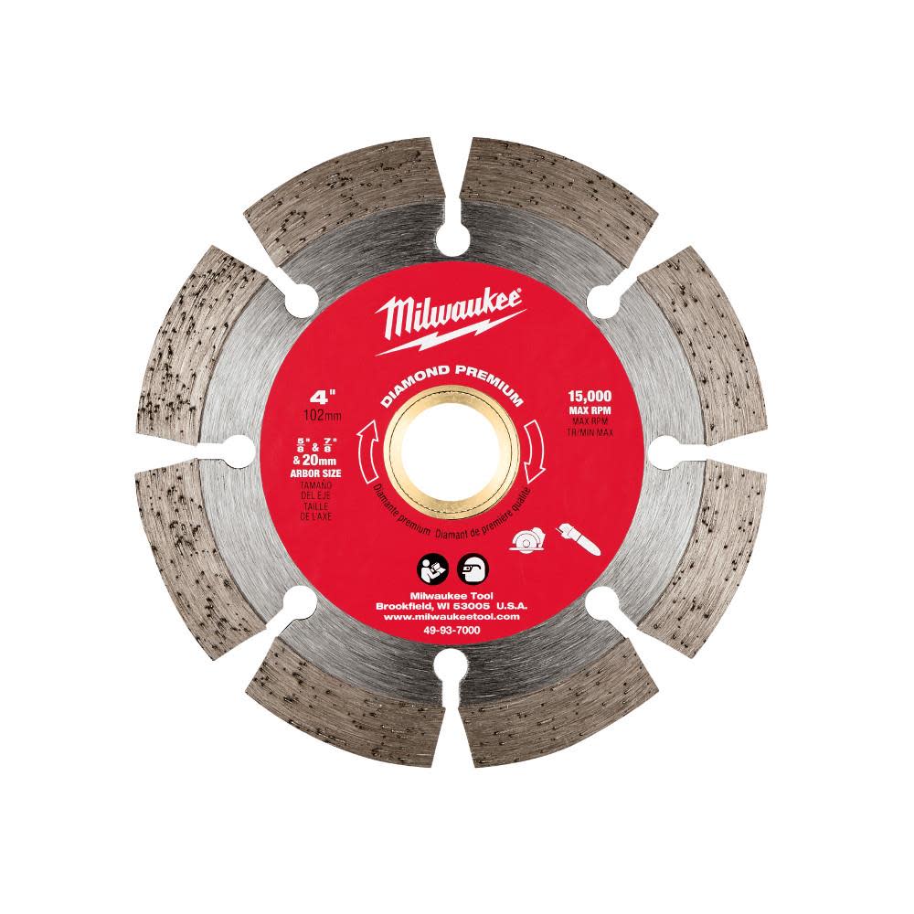 Milwaukee 4 In. Diamond Premium Segmented - Ascmtools