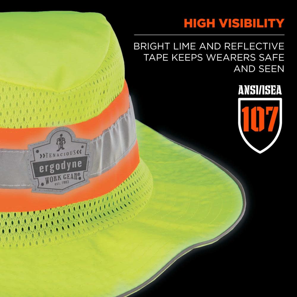 Ergodyne Chill Its 8935CT Ranger Sun Hat PVA Hi Vis Lime 2X/3X - Ascmtools