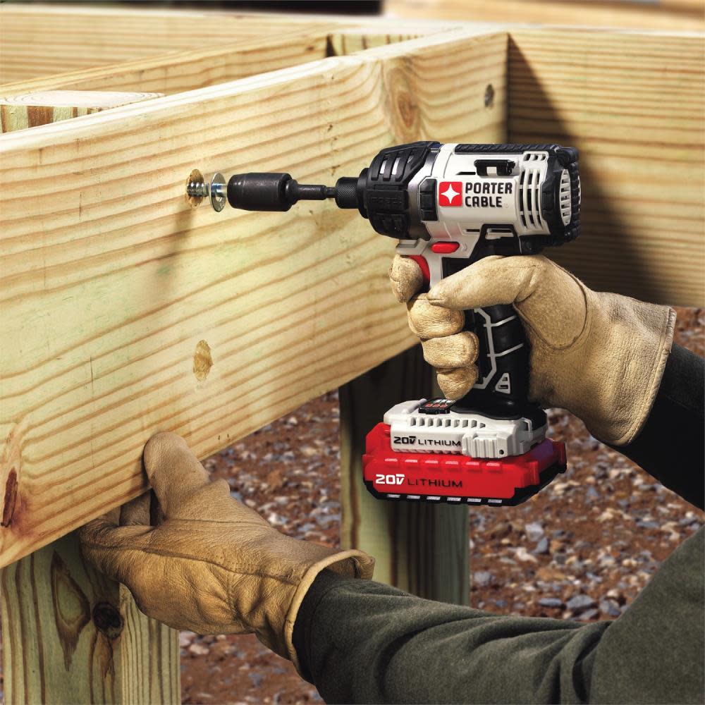 Porter Cable 20V MAX 1/4-in Hex Lithium Ion Impact Driver Kit - Ascmtools