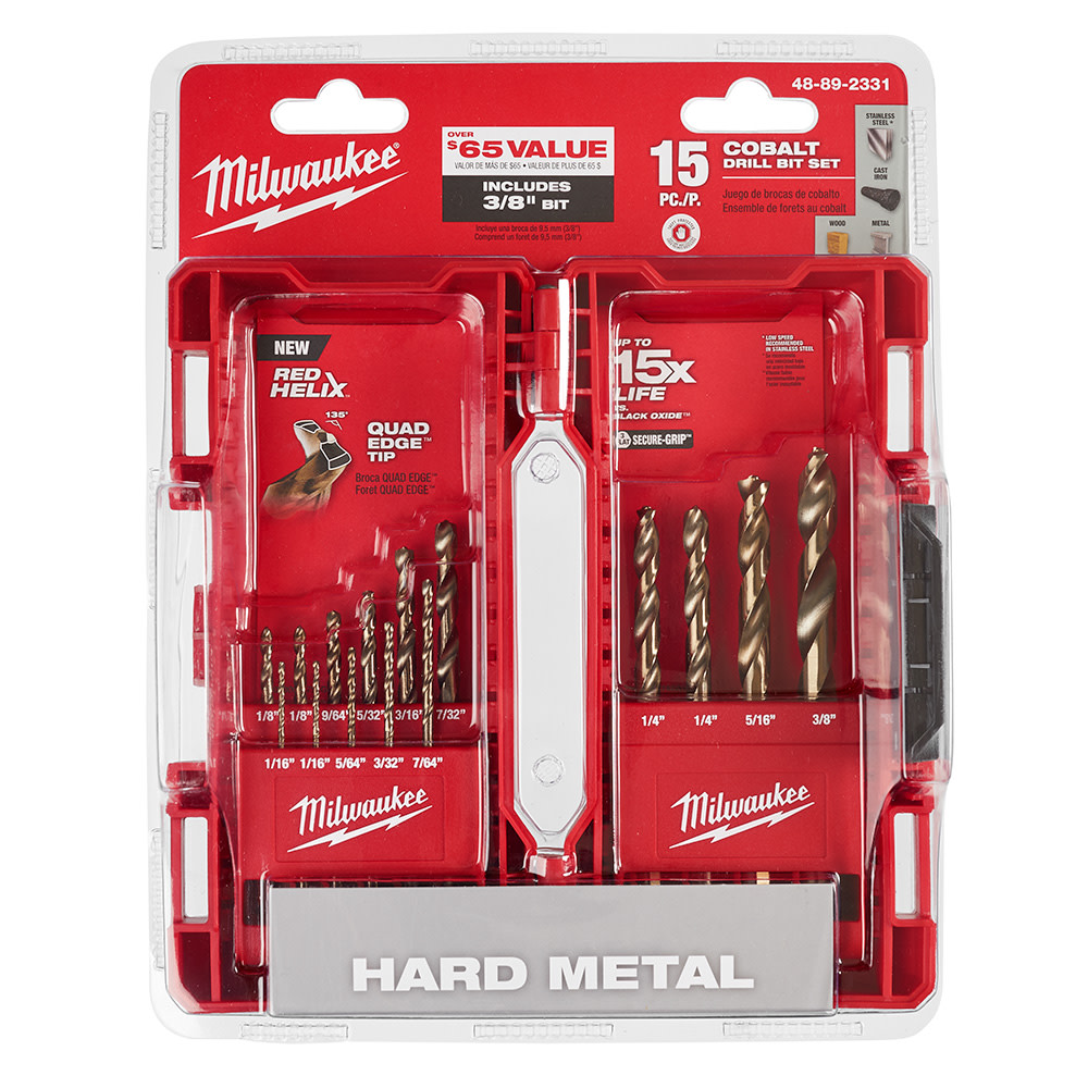 Milwaukee 15 Piece Cobalt RED HELIX Kit - Ascmtools