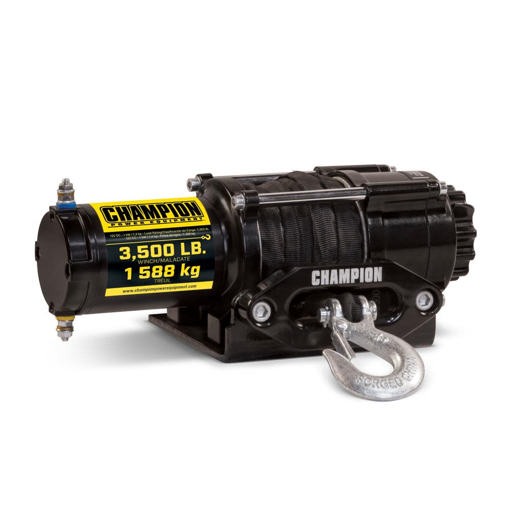 Champion Power Equipment 3500-lb. ATV/UTV Synthetic Rope Winch Kit - Ascmtools
