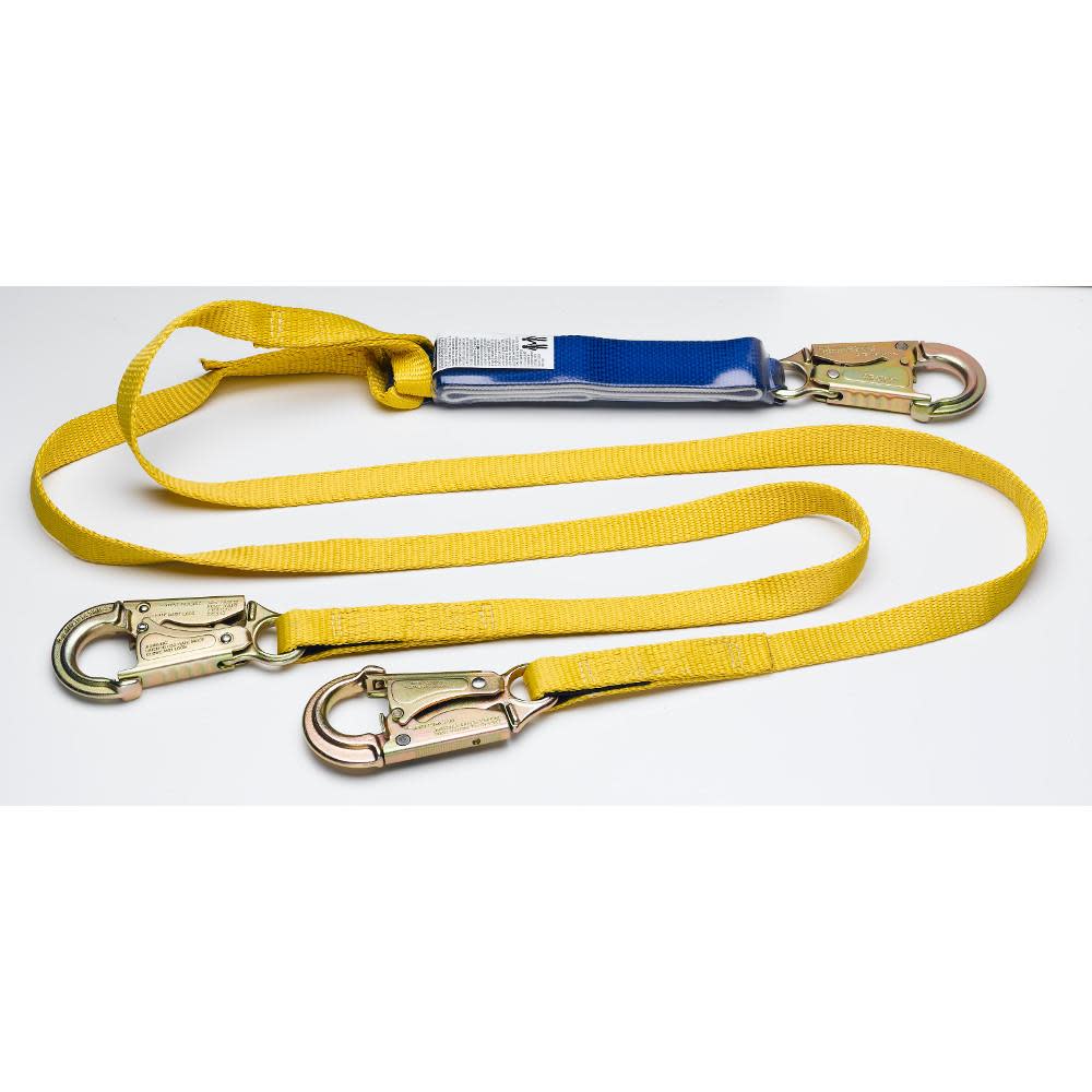 Werner 6ft DeCoil Twinleg Lanyard (DCELL Shock Pack 1in Web Snap Hook) - Ascmtools