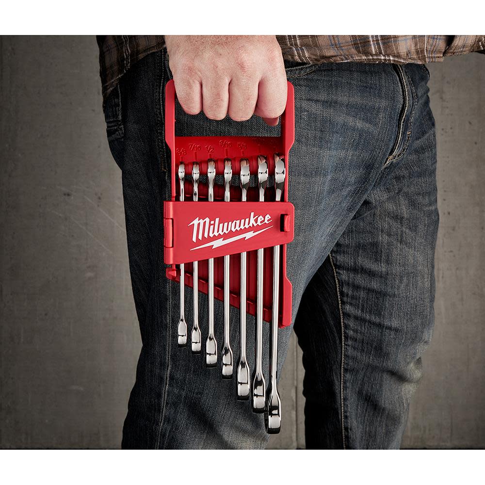 Milwaukee 7pc Ratcheting Combination Wrench Set – SAE - Ascmtools