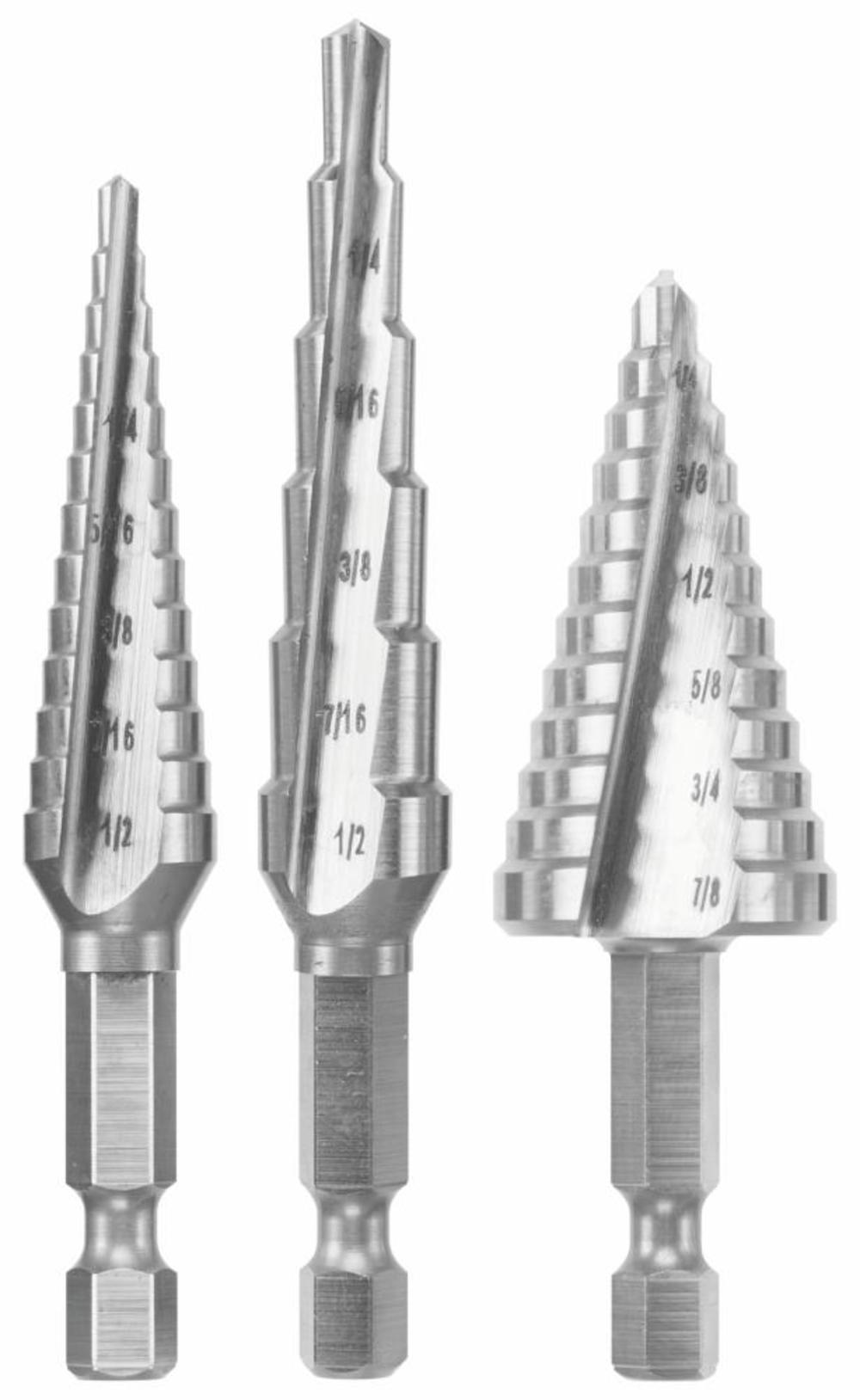 Bosch High Speed Steel Impact Tough Turbo Step Drill Bit Set 3pc - Ascmtools