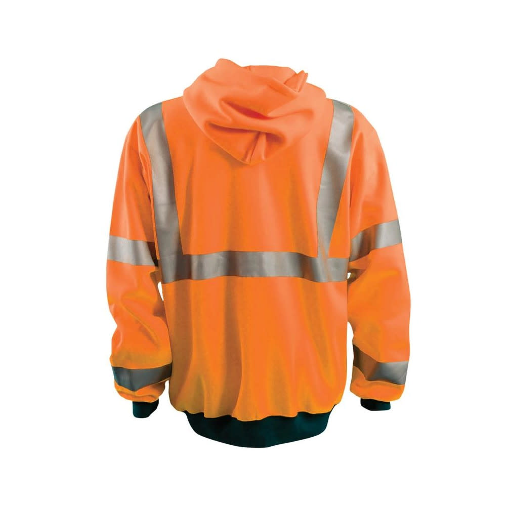 Occunomix Hi-Vis Orange 9oz Class 3 Full Zip Hoodie Sweatshirt Small - Ascmtools