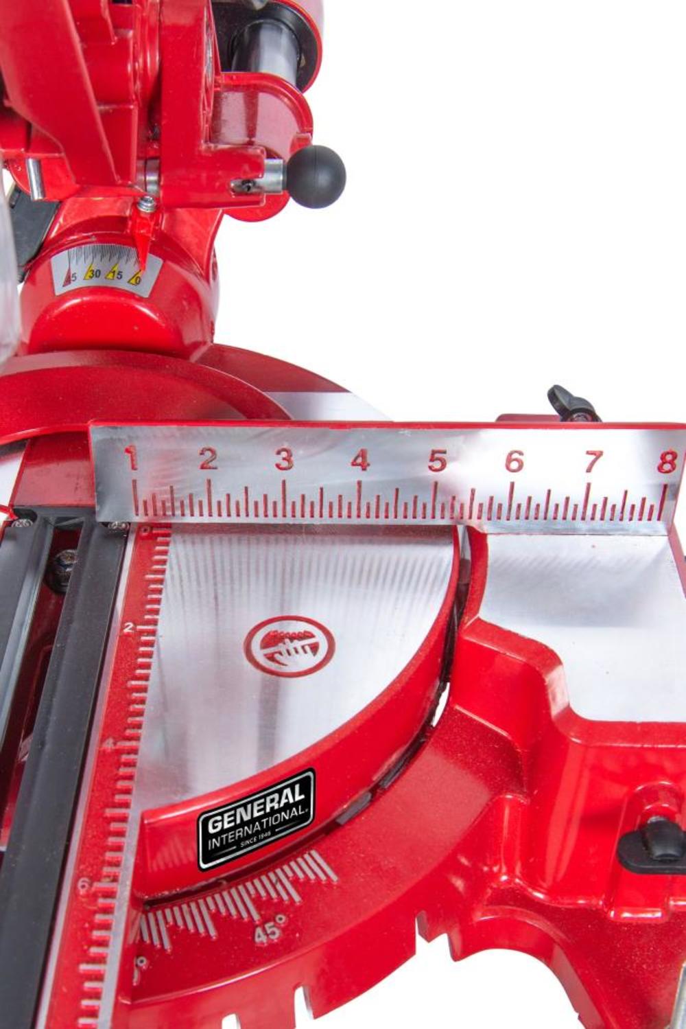 General International 10″ Sliding Miter Saw Laser Alignment 15 Amp - Ascmtools