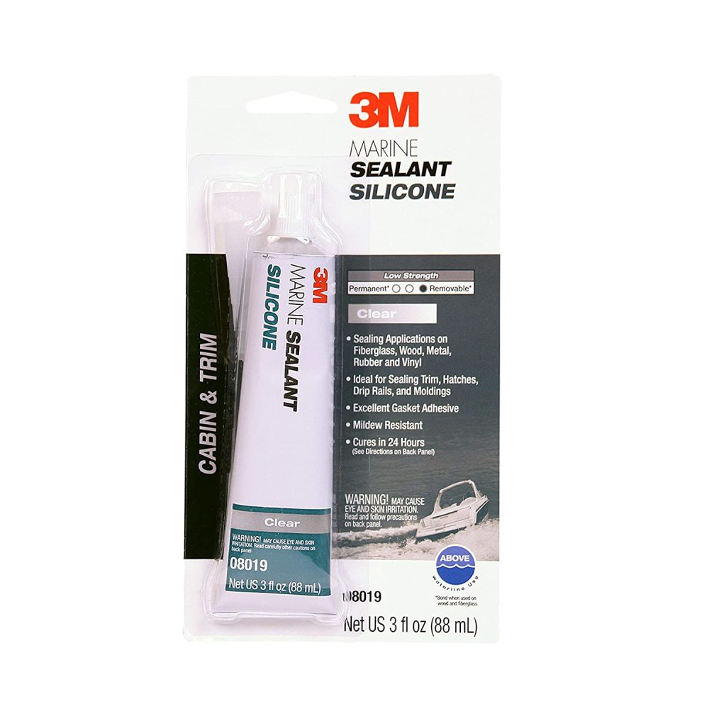 3M 3oz Clear Adhesive Marine Silicone Sealant - Ascmtools