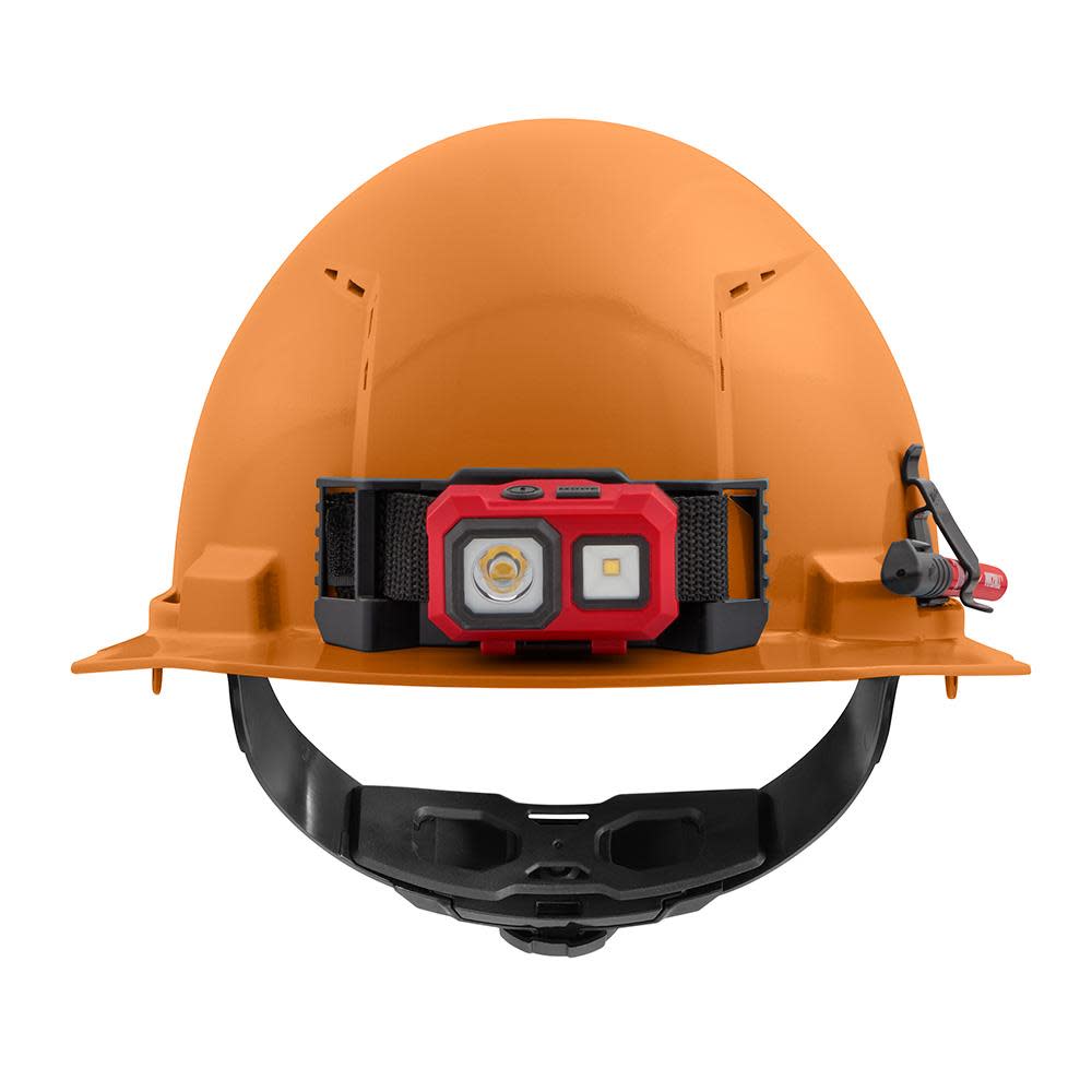 Milwaukee Orange Front Brim Vented Hard Hat with 4pt Ratcheting Suspension Type 1 Class C - Ascmtools