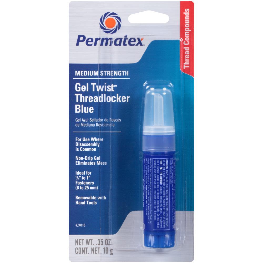 Permatex Gel Twist Medium Strength Thread Locker Blue Gel - Ascmtools