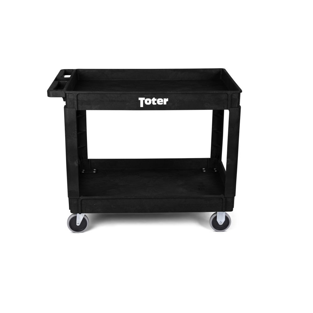 Toter Material Handling Utility Cart with Lipped Top and Straight Handle - Ascmtools