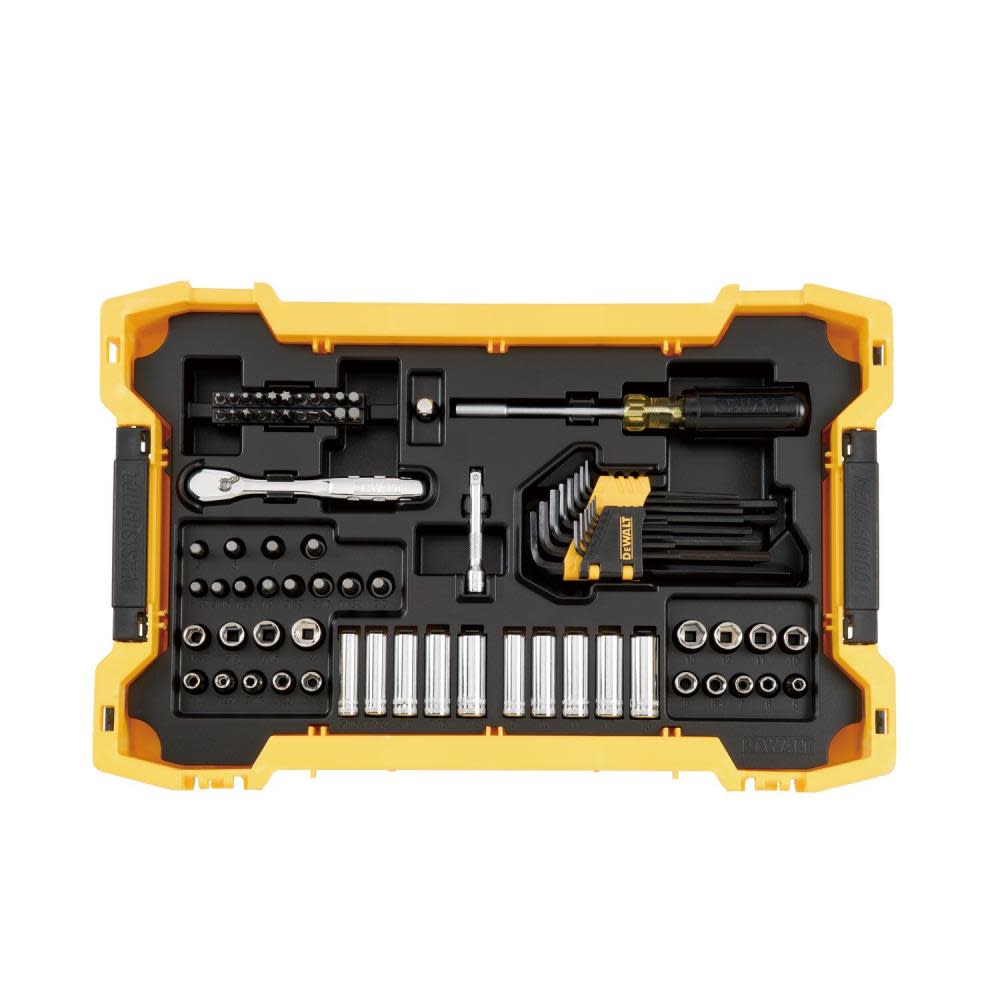 DEWALT TOUGHSYSTEM Mechanics Tool Set 1/4″ 3/8″ Drive 131pc - Ascmtools